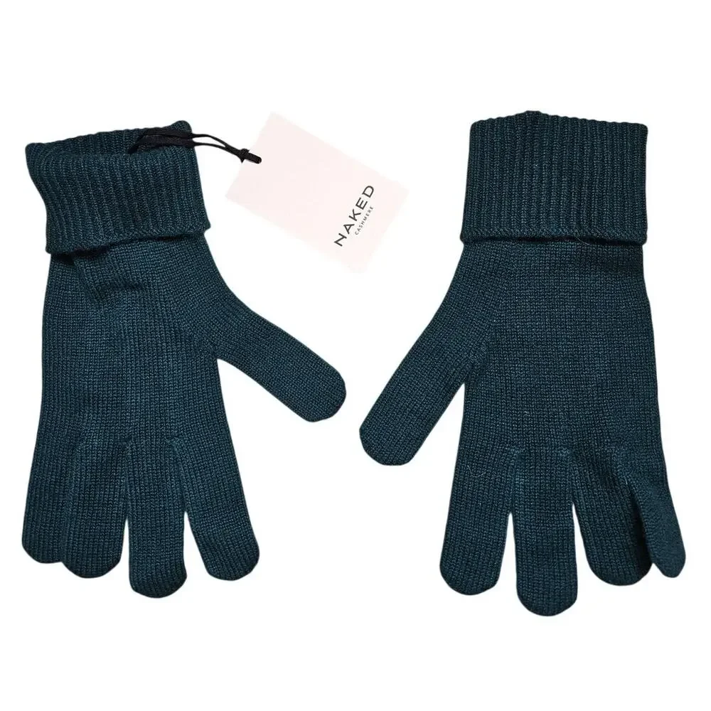 NEW Naked Cashmere L/XL Dark Green Gloves Soft Winter Minimalist Knit